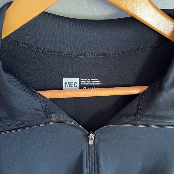 MEC Men's XL Long Sleeve Light Weight 1/2 Zip Black - Picture 3 of 9